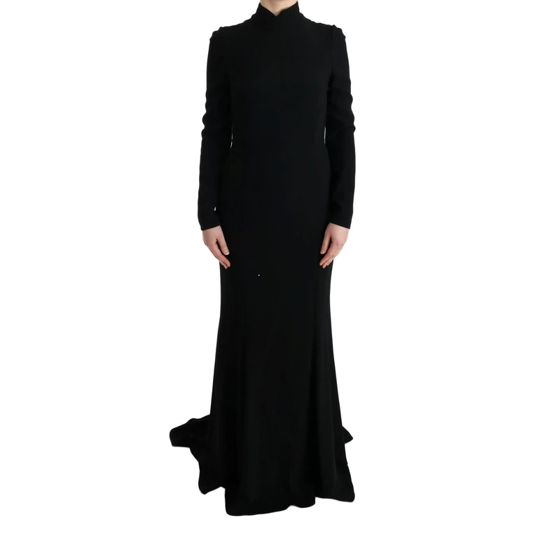 Dolce & Gabbana Black Stretch Long Gown Sheath Dress Acrylic - Women