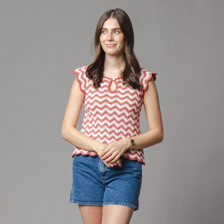 Organic Flutter Sleeve Sweater Top