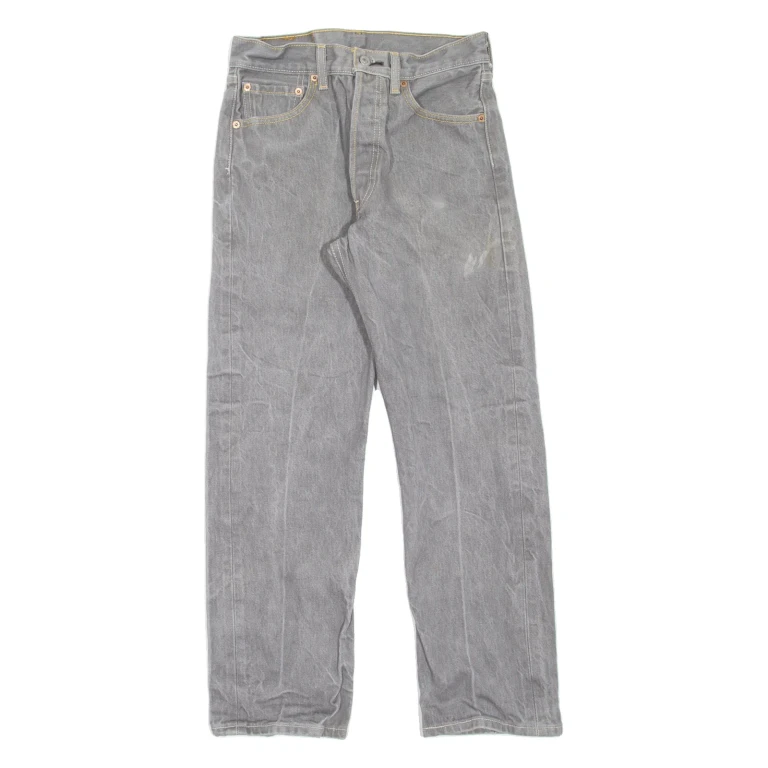 LEVI'S 501 Jeans Mens Grey Regular Straight W26 L27