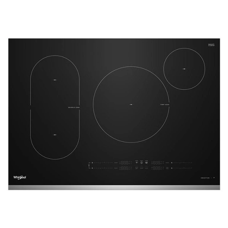 Intelligent Induction Cooktop with Temp Cook Technology in Blk Glass Touch Ctrl w SS side 30" WCIT7030SS