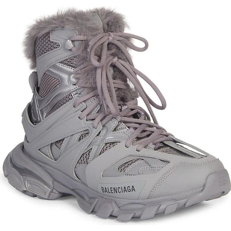 Balenciaga Track Hike Faux Fur-Lined Sneakers 'Grey'