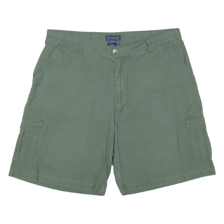 BIAGINI Mens Cargo Shorts Green L W36