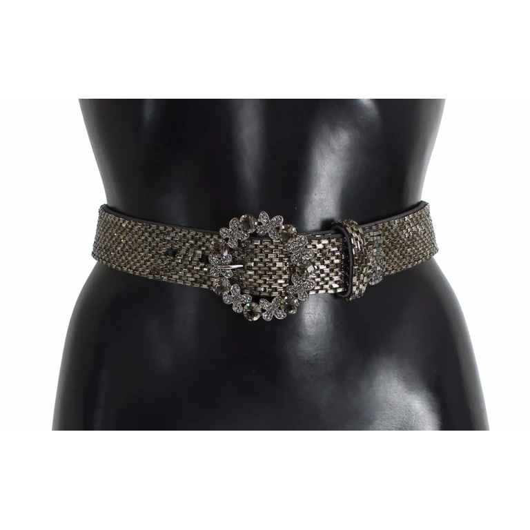 Dolce & Gabbana Multicolor Wide Crystal Buckle Sequined Belt Viscose - Women