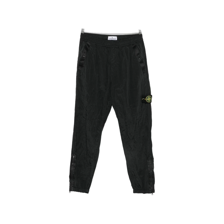 Logo-patch Crinkled Track Pants