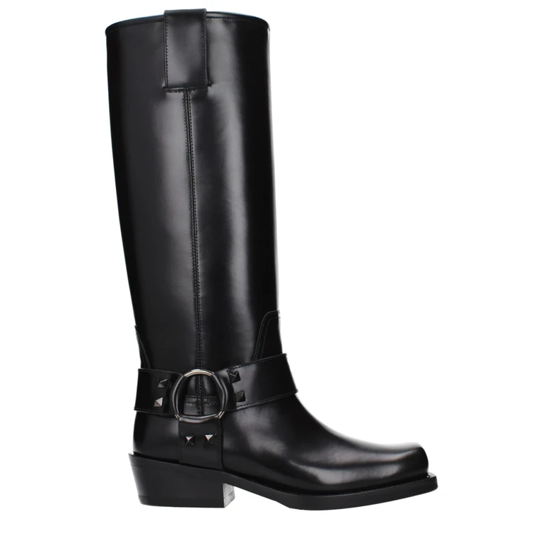 Valentino Garavani Black Leather Boots - Women