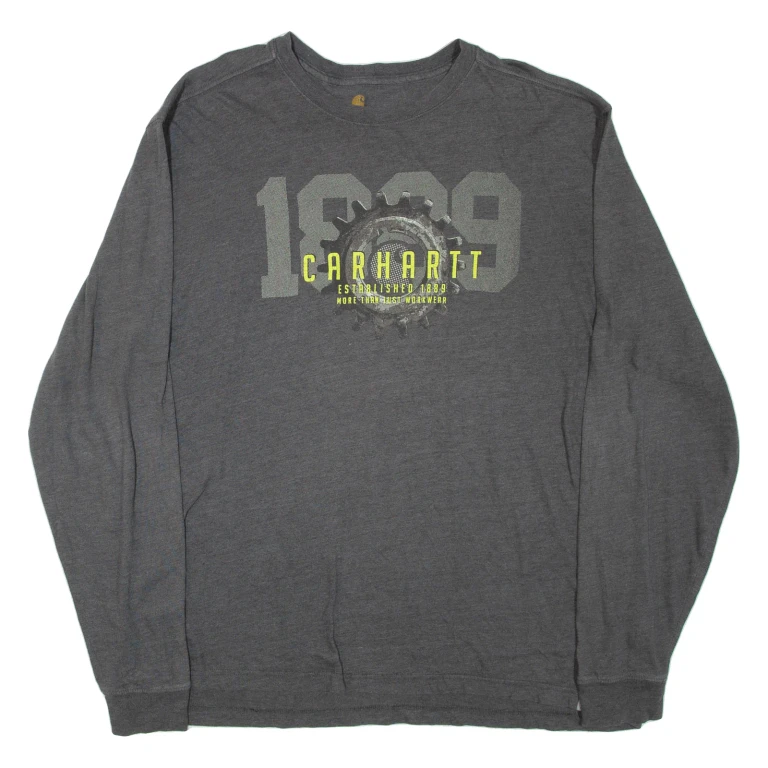 CARHARTT Mens T-Shirt Grey Long Sleeve XL