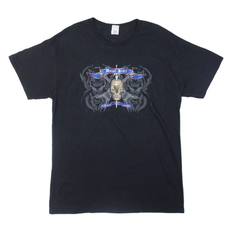 GILDAN Metal Scar Mens Band T-Shirt Black L