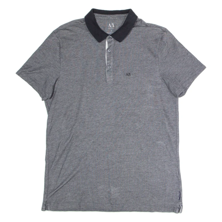 ARMANI EXCHANGE Mens Polo Shirt Grey L