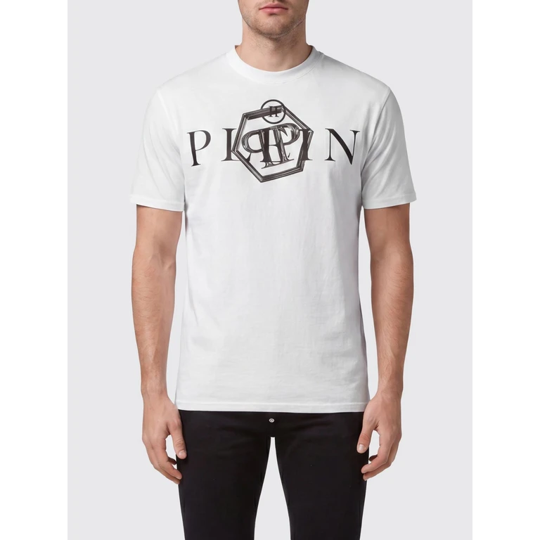 Cotton T-Shirt with Crew Neck and Contrasting Logo Print (FABCMTK5636PJY002N0102)