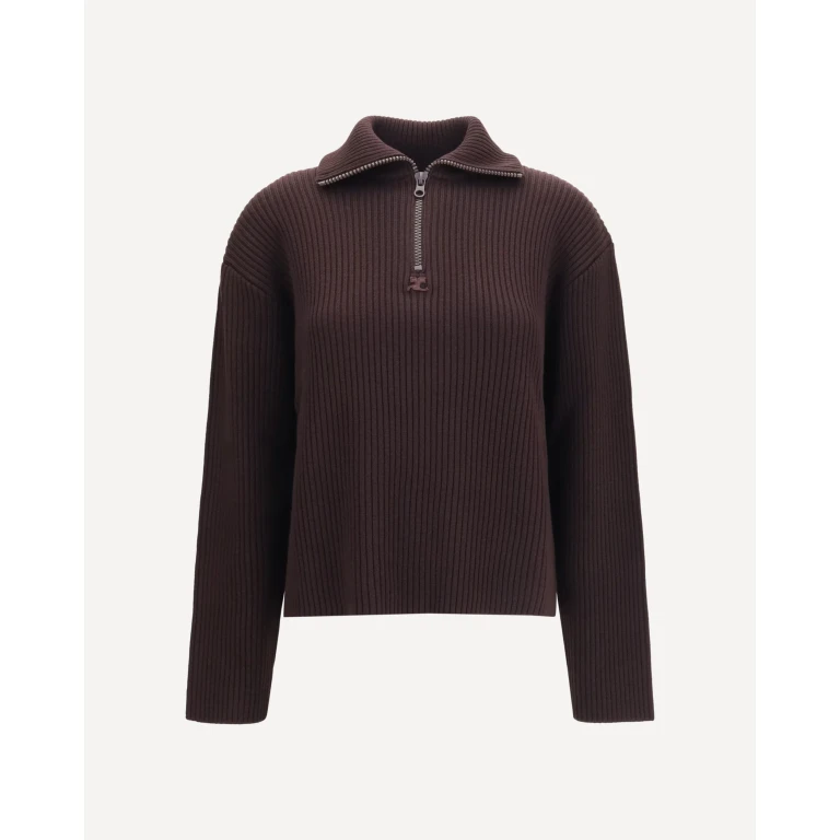 COURRÈGES Ribbed zip Sweater Female M