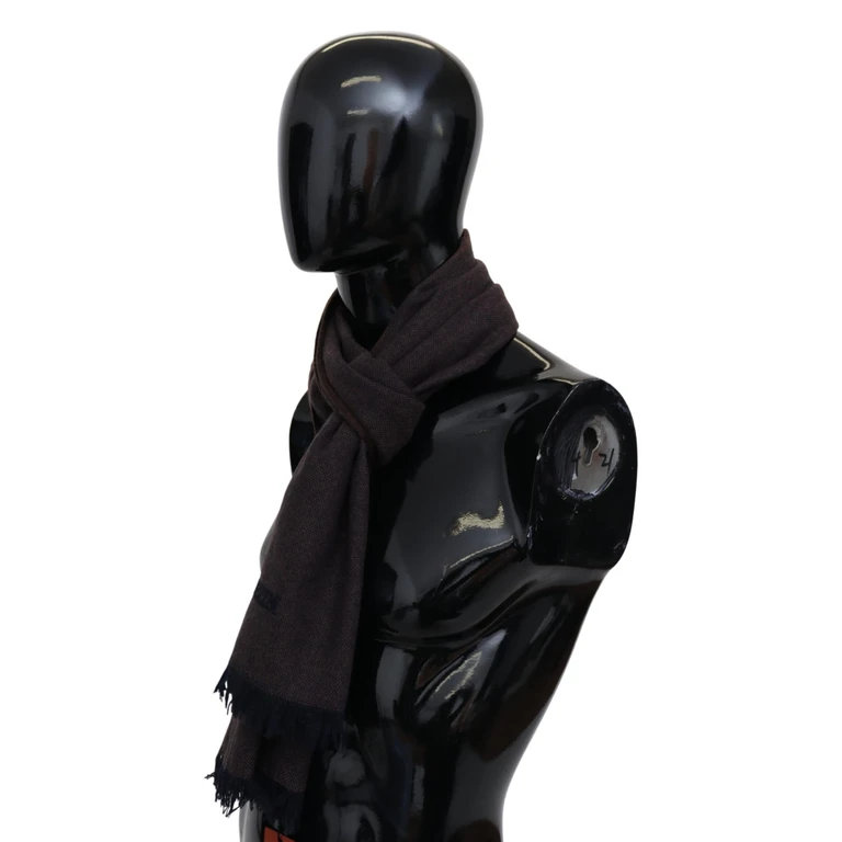 Missoni Brown Cashmere Unisex Neck Wrap Fringes Scarf - Men