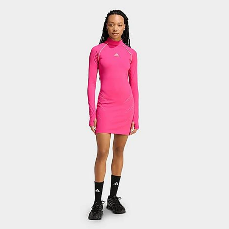 adidas Women's Originals Mini Dress in Real Magenta Size: XXS