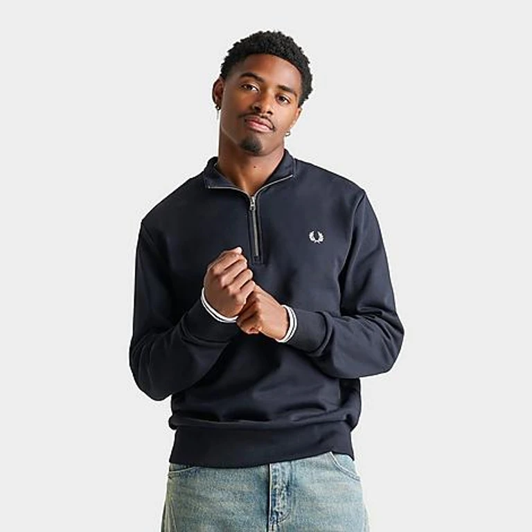 Men's Half-Zip Sweatshirt in Navy Size: Small