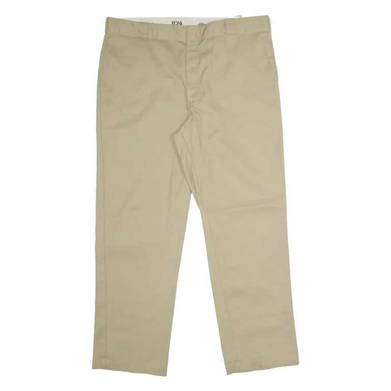 DICKIES 874 Workwear Mens Twill Trousers Beige Classic Straight W42 L32