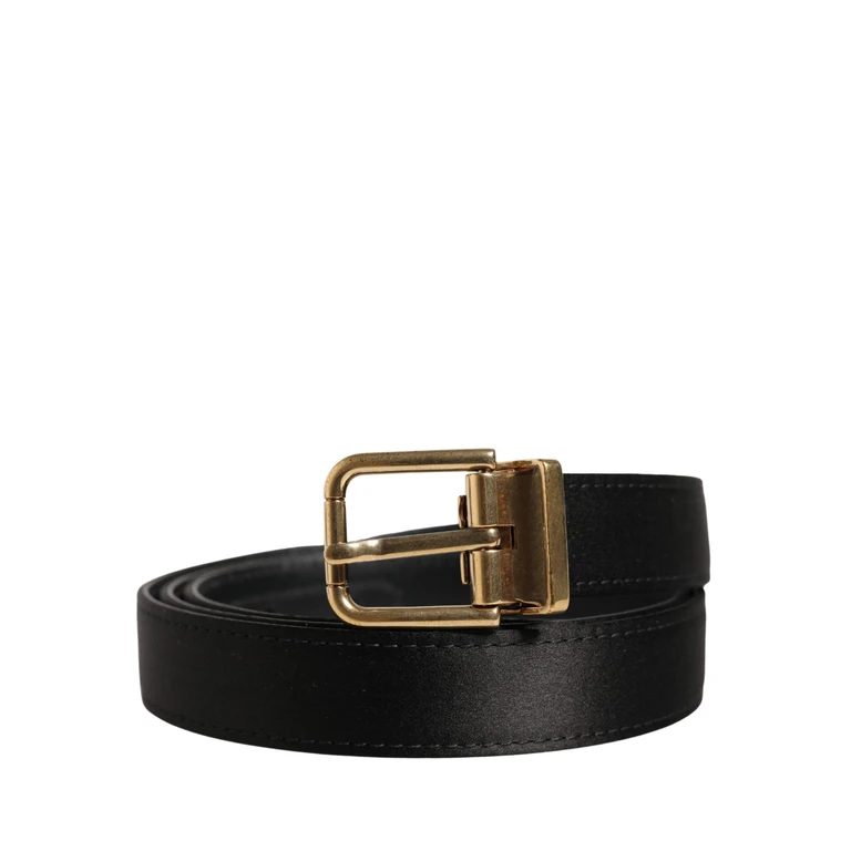 Dolce & Gabbana Men Black Classic Viscose Metal Buckle Belt Calf Leather - Men