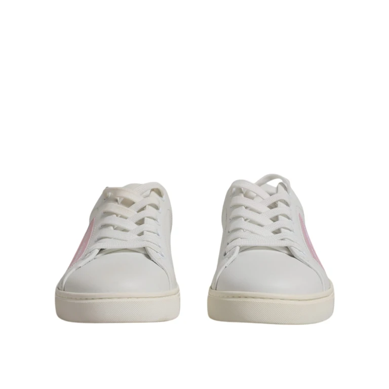 Dolce & Gabbana White Classic Calf Leather Sneakers Shoes - Women