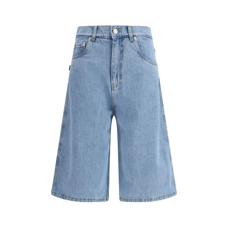 Blue Cotton Bermuda Shorts - Women