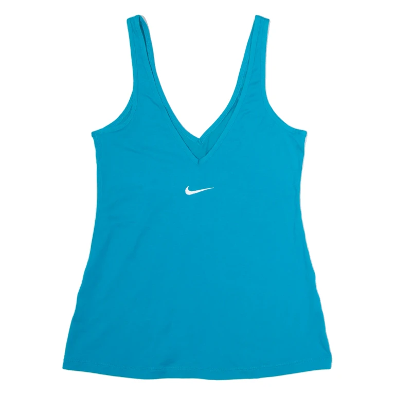 NIKE Womens Vest Blue Sleeveless V-Neck XS
