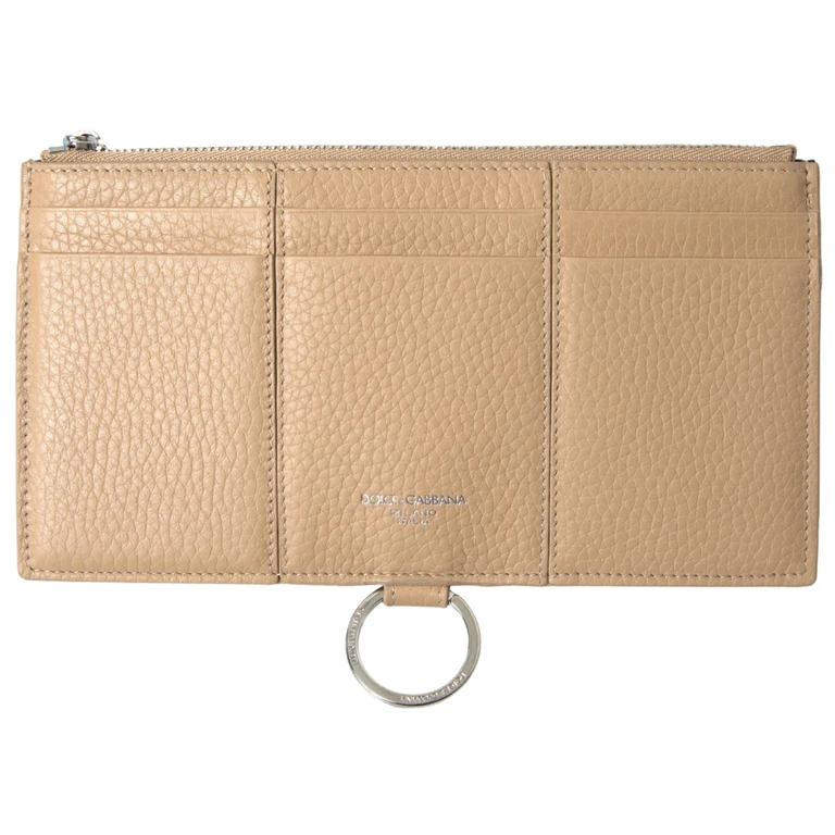 Dolce & Gabbana Beige Leather Shoulder Cardholder Strap Wallet - Women