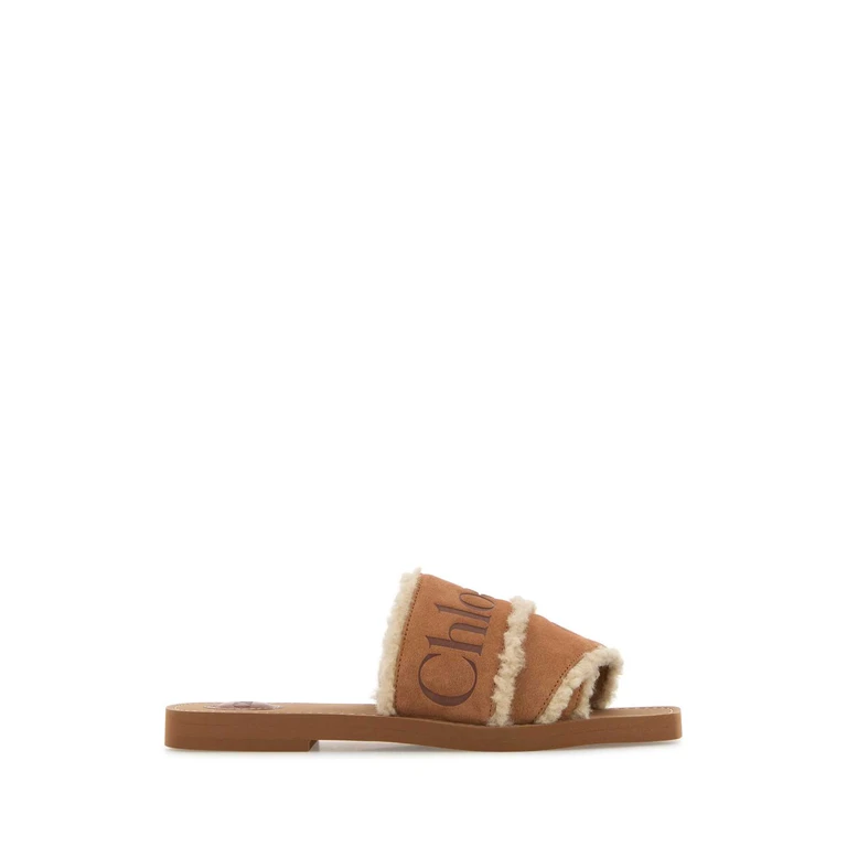 Chloé Caramel Suede Woody Slippers Softybrown - Women