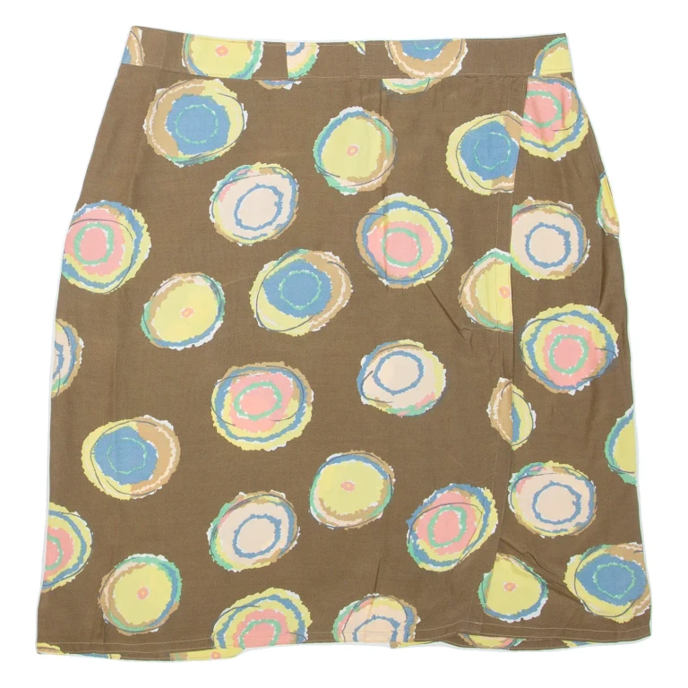 Womens Straight Skirt Brown Short Spotted L