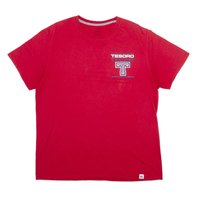 RUSSELL ATHLETIC Tesoro Titans Mens T-Shirt Red USA L