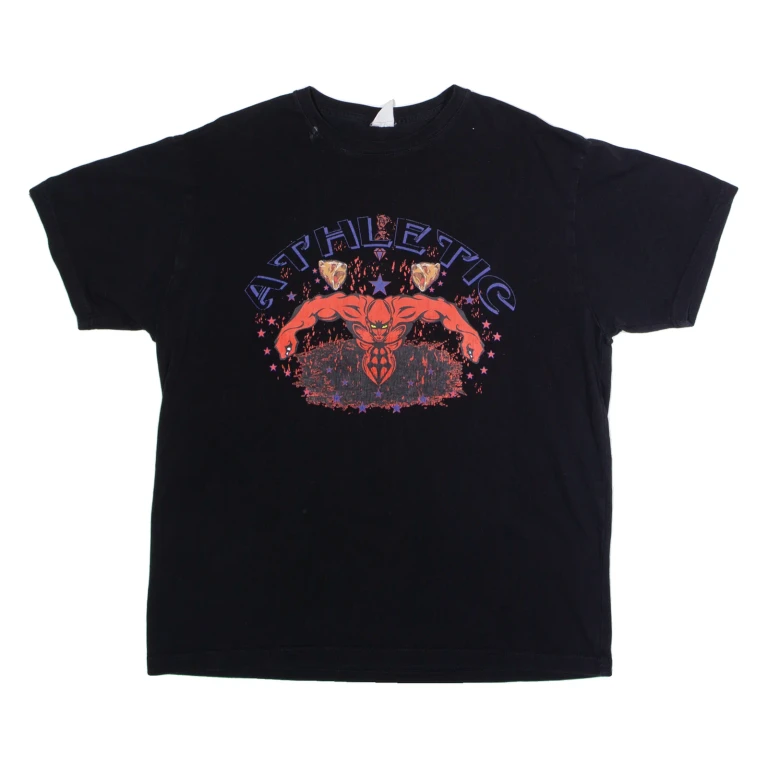 TWT SPORTSWEAR Athletic Mens T-Shirt Black Crew Neck L