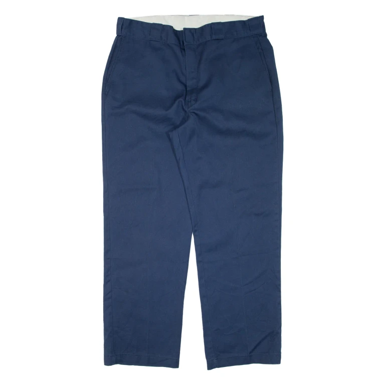 DICKIES Workwear Mens Trousers Blue Regular Straight W36 L30