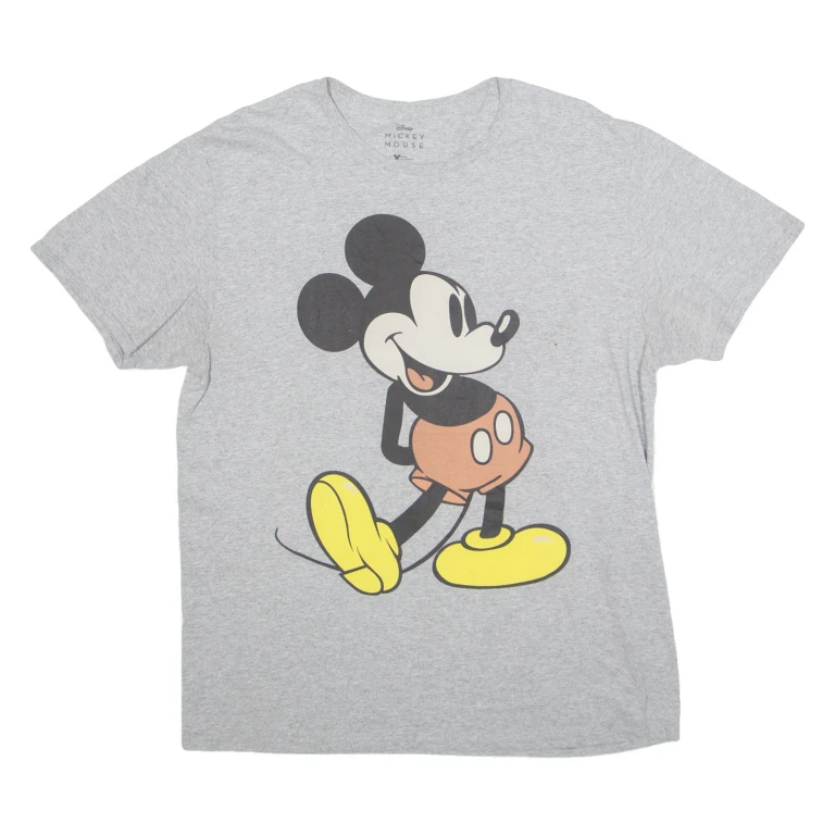 DISNEY Mickey Womens T-Shirt Grey USA XL