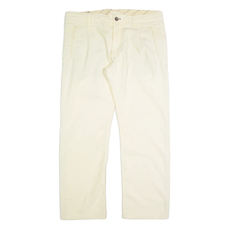 DIESEL Womens Corduroy Trousers Cream Regular Straight 90s W36 L28