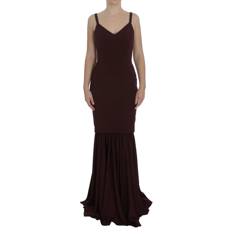 Dolce & Gabbana Bordeaux Stretch Full Length Sheath Dress - Women
