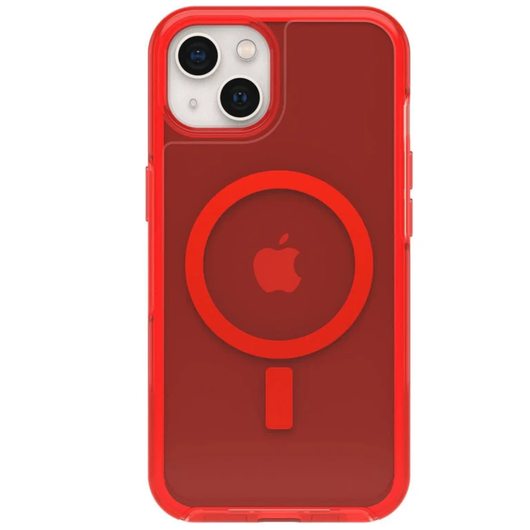 Apple Iphone 13 Symmetry Series Antimicrobial Clear Case with Magsafe - in the Red