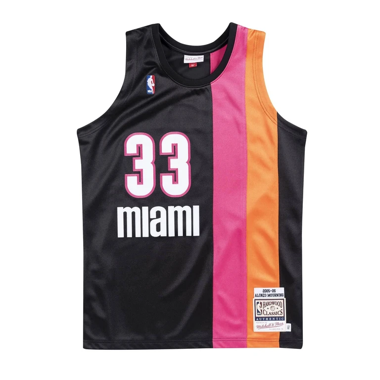 Men's NBA Authentic Jersey Miami Heat Alternate 2005-06 Alonzo Mourning