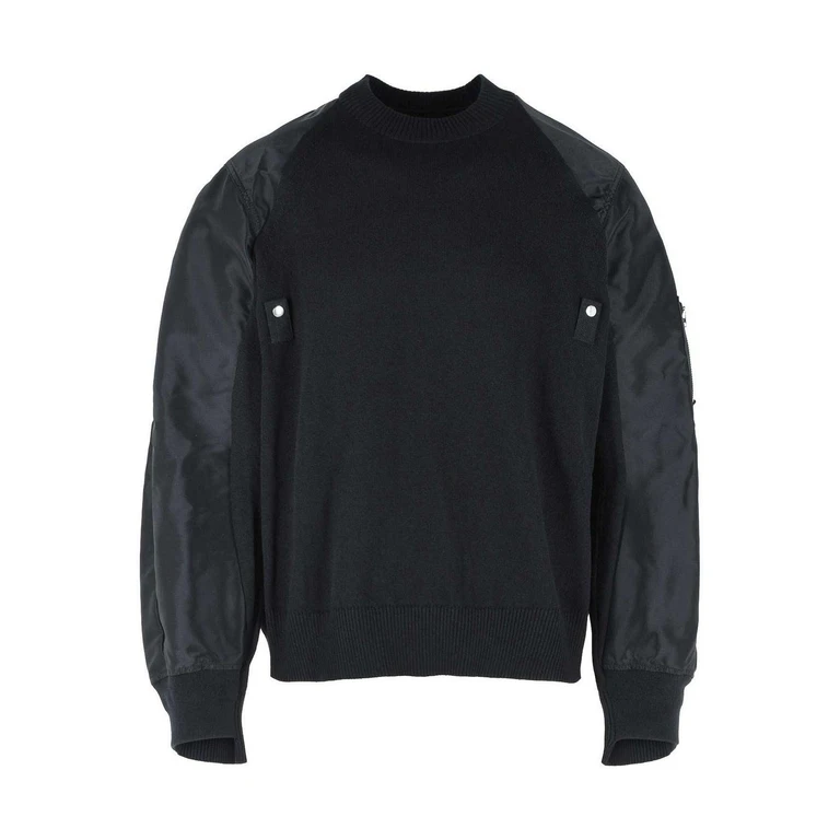 Sacai Pull Col Rond - Noir (2603941M001)