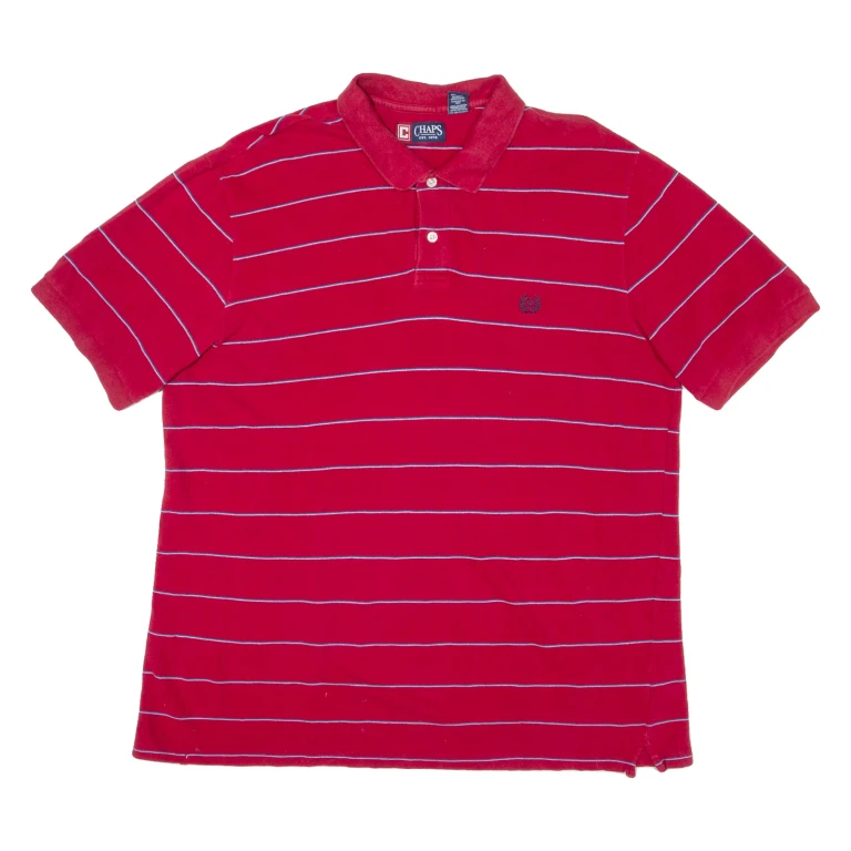 CHAPS Mens Polo Shirt Red Striped XL