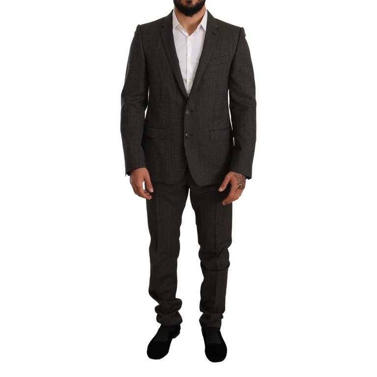 Black Virgin Wool Two-Piece Suit - Men