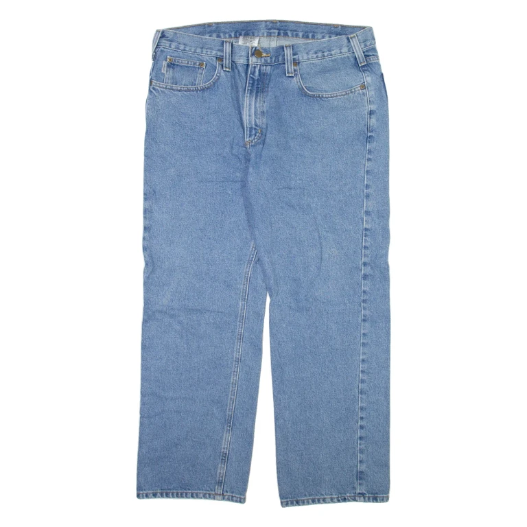 CARHARTT Mens Jeans Blue Relaxed Straight W38 L30