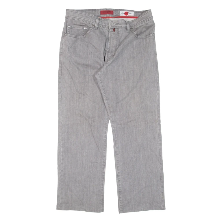PIERRE CARDIN Mens Jeans Grey Relaxed Straight W34 L27