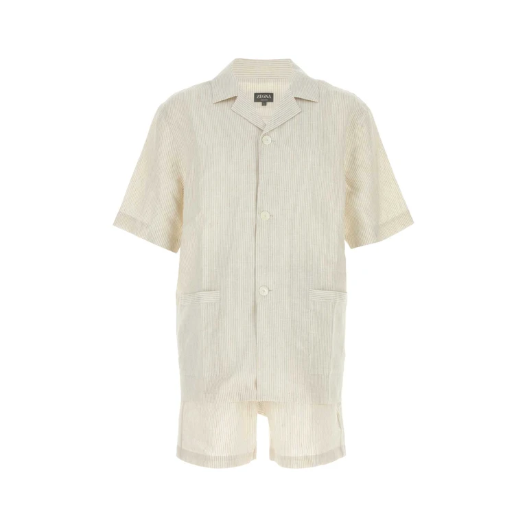 Zegna Embroidered Linen Pyjama 896 Exterior: Maglie - Men