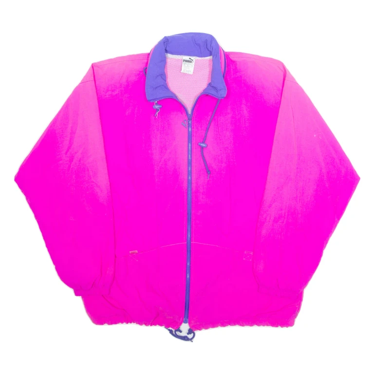 PUMA Cross Group Training Mesh Lined Womens Windbreaker Jacket Pink Nylon L