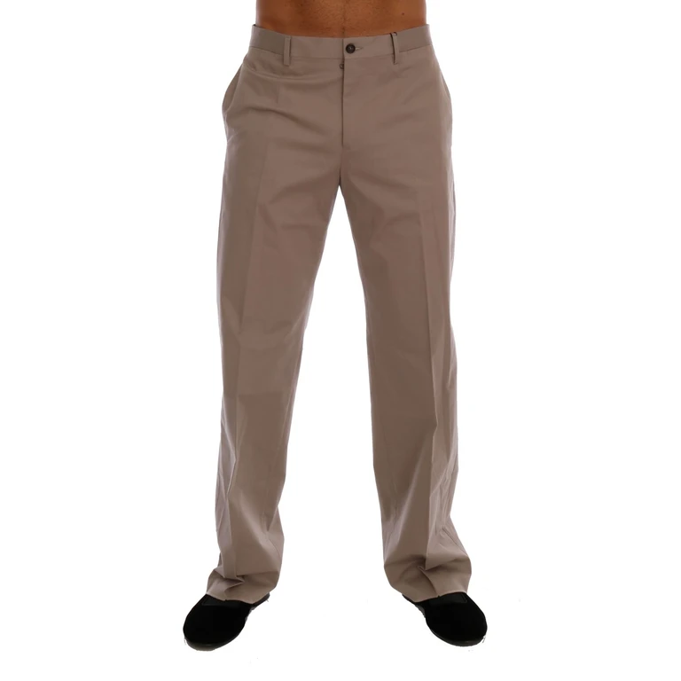 Dolce & Gabbana Beige Cotton Stretch Chinos Pants - Men