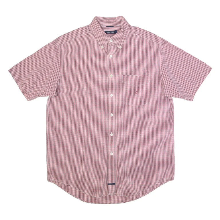 NAUTICA Mens Shirt Red Check L