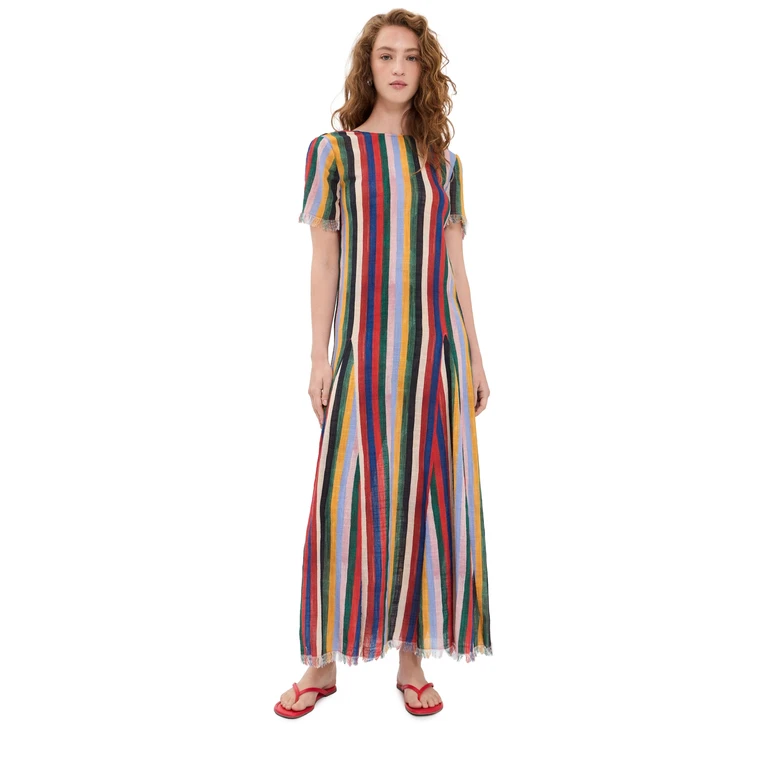 STAUD Le Havre Coverup Dress Artist Stripe XS/S