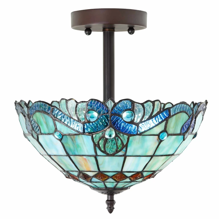 Hanging Lamp - Green, Blue & Amber