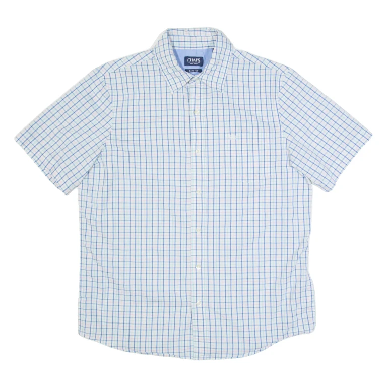 CHAPS Mens Shirt Blue Check L