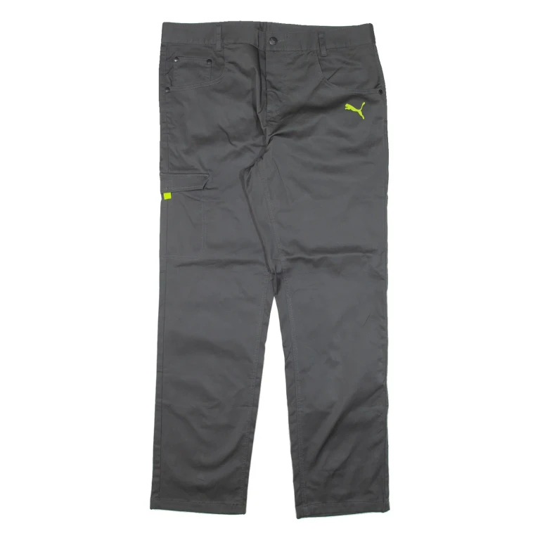 PUMA Womens Trousers Grey Regular Straight W38 L33