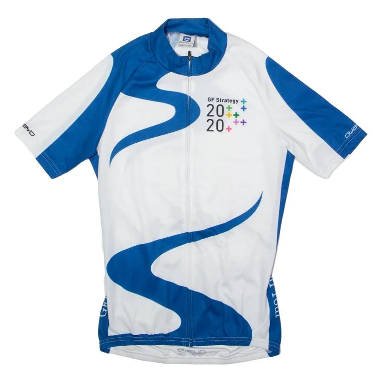 OWAYO Full Zip Cycling Mens Jersey White High Neck S