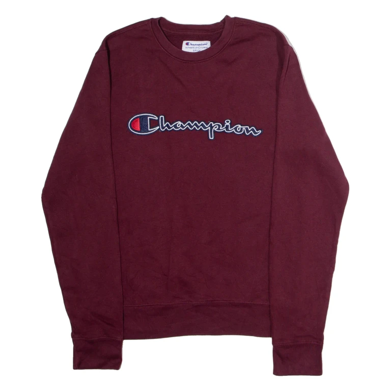 CHAMPION Mens Sweatshirt Maroon Crew Neck S