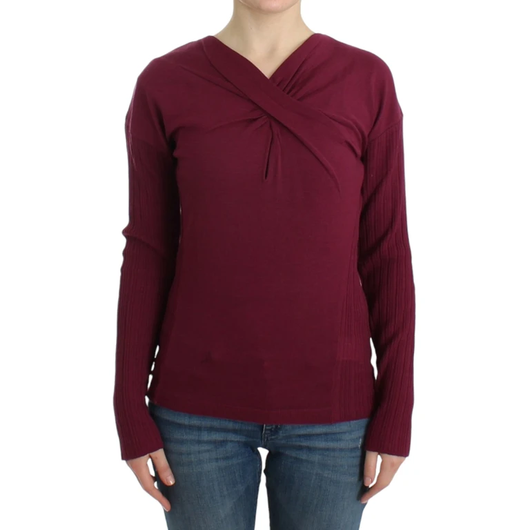 Roberto Cavalli Purple Knitted Wool Sweater Virgin Clothing - Women