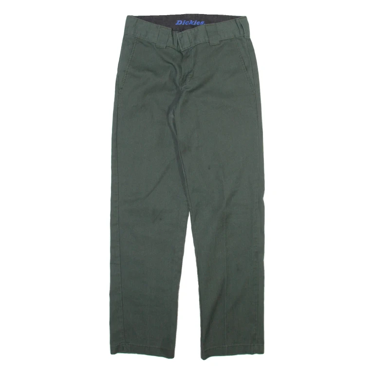DICKIES Mens Trousers Green Slim Tapered W26 L28